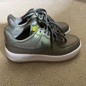 Nike Air Force 1 Upstep Shine 2017 Metallic Holographic Green Y2K Women’s Size 7